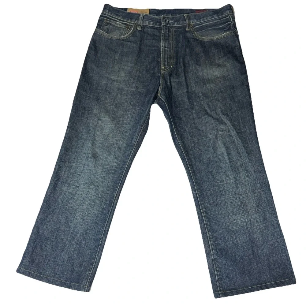 Gap 1969 Jeans Men's 38*x26* Selvedge Denim Straight Leg Easy Fit Dark Wash READ